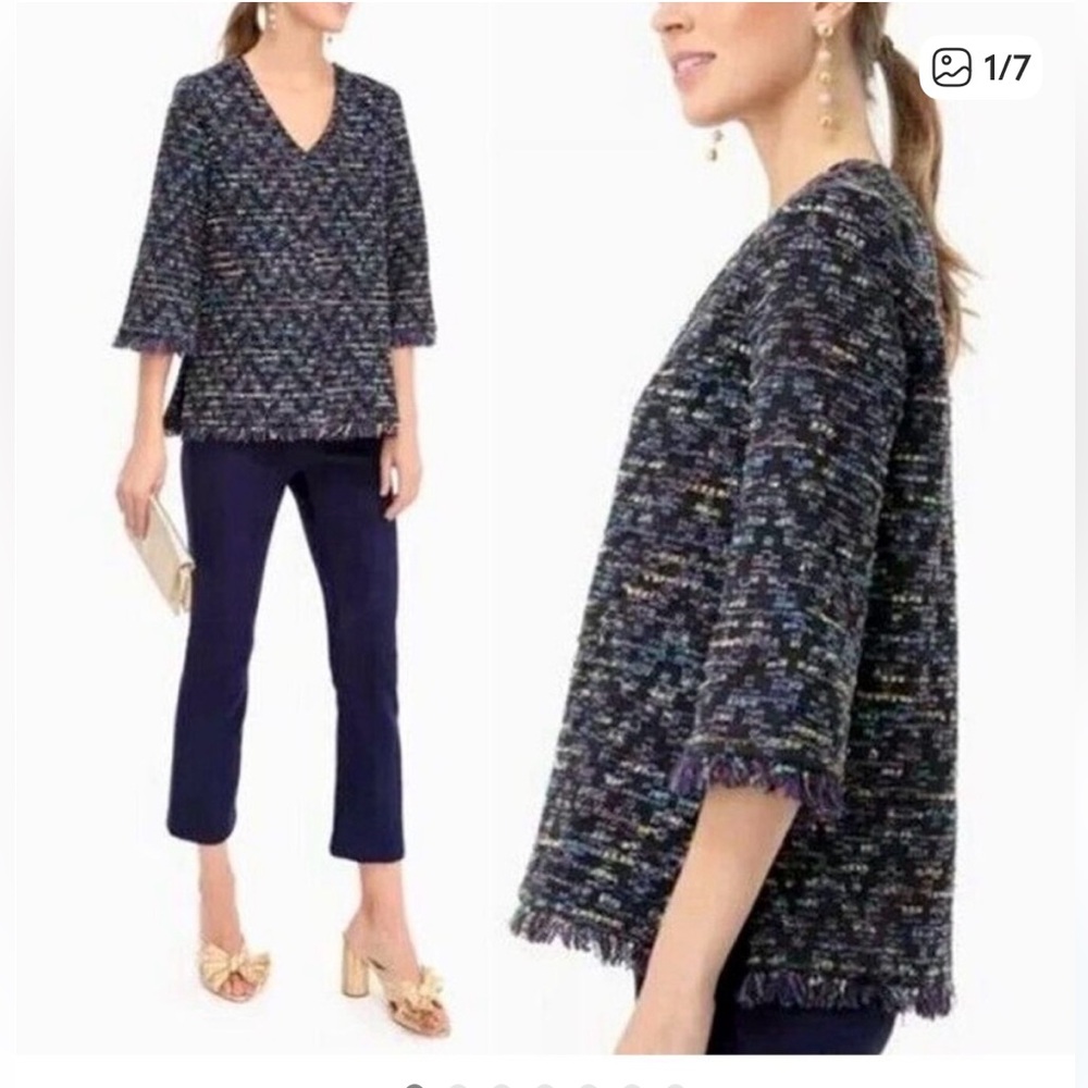 Tuckernuck Tweed Metallic Blouse Size S